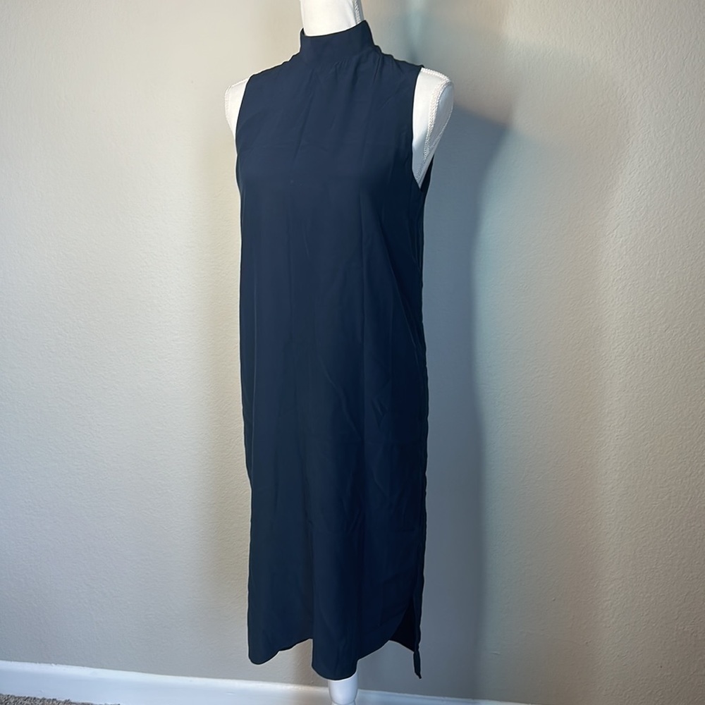 Jenni Kayne silk dress mock neck “Matt” with back buttons XS